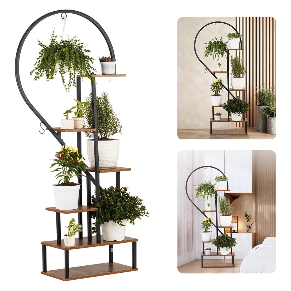 Idzo Heart Shaped Metal Plant Stand