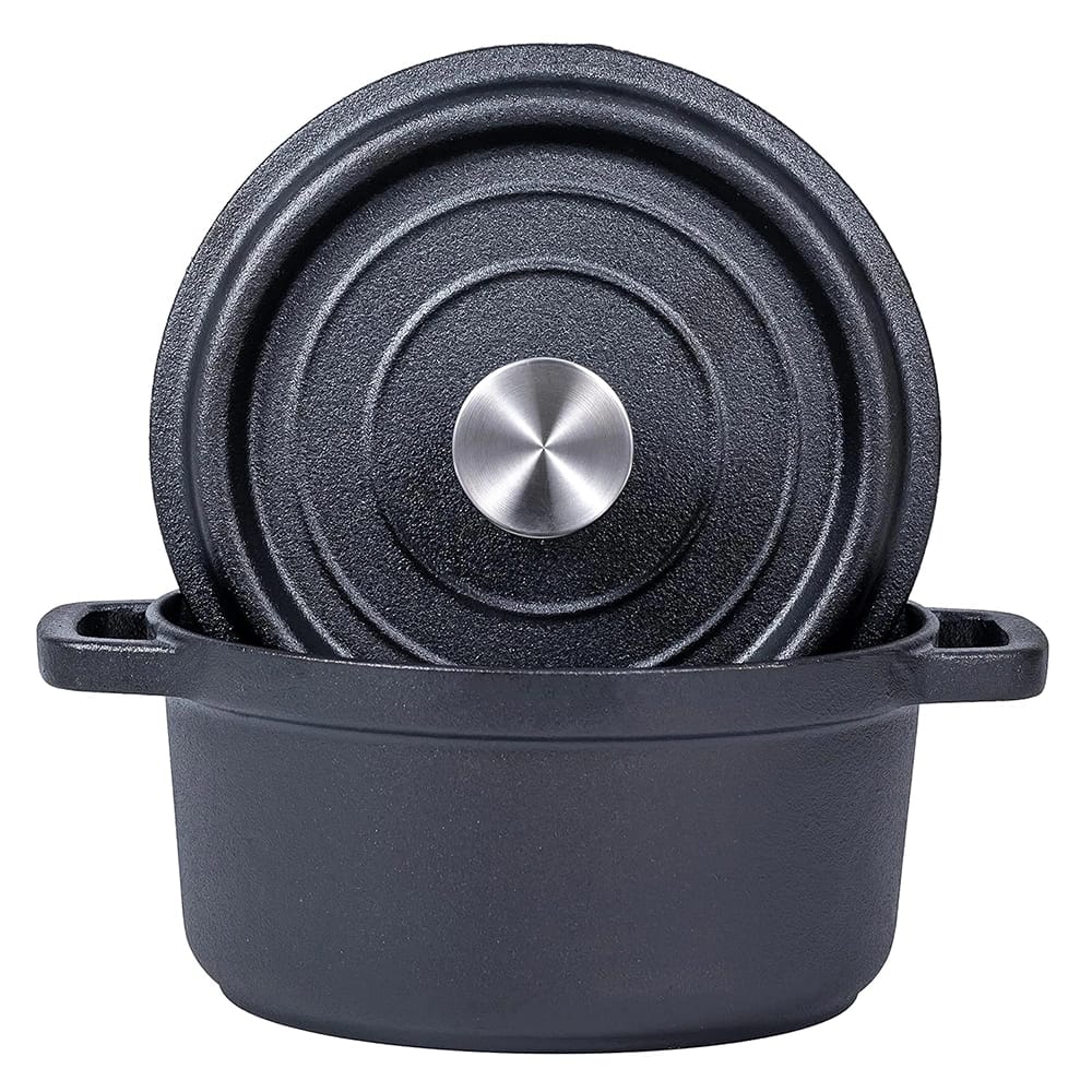 Bruntmor 6.5 Quart Pre-Seasoned Cast Iron Dutch Oven, Black