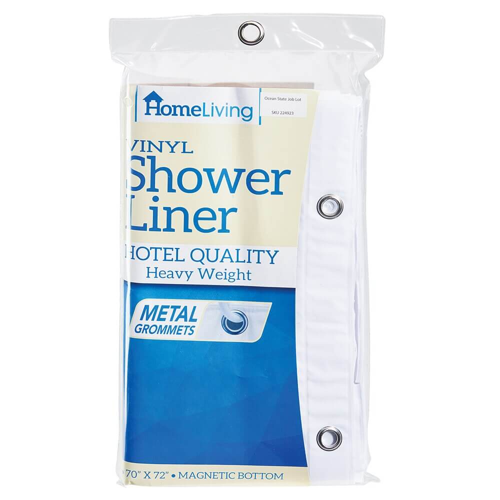 HomeLiving White Heavyweight Vinyl Shower Liner, 72"