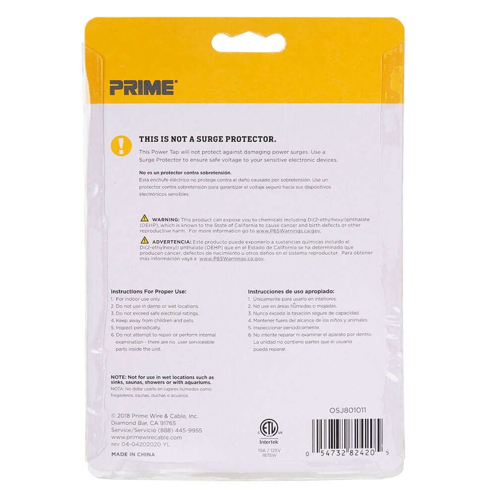 Prime 6 Outlet Power Tap