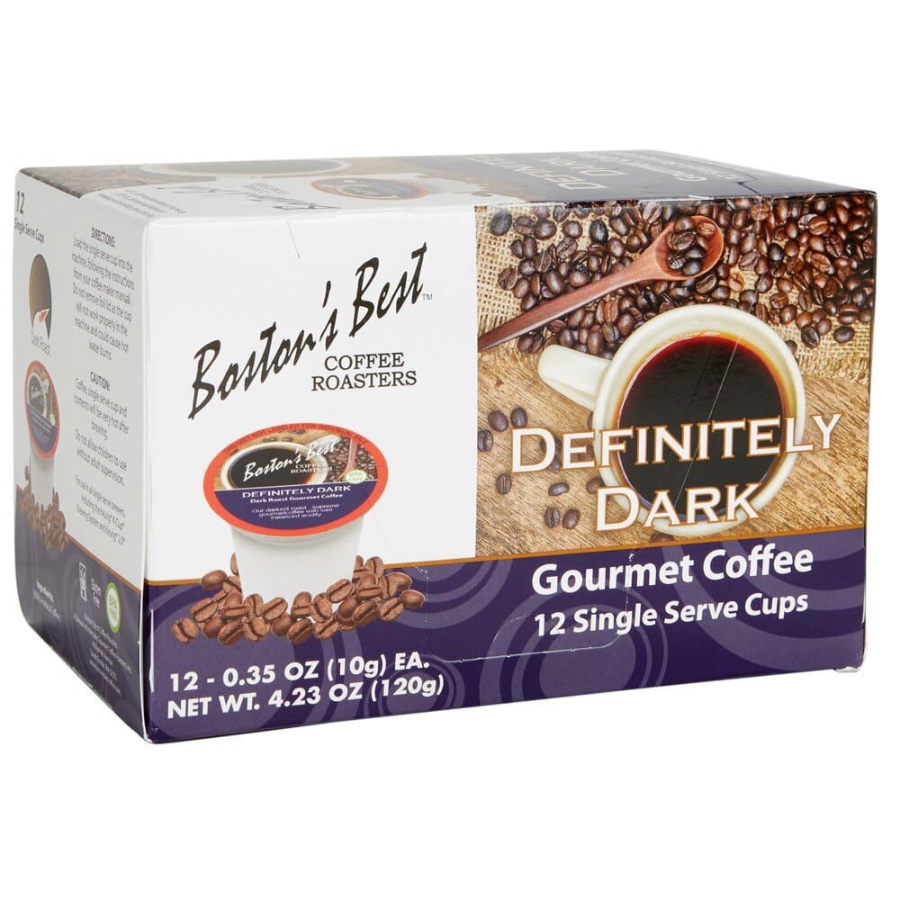 Boston's Best Definitely Dark Gourmet Coffee Cups, 12 Count