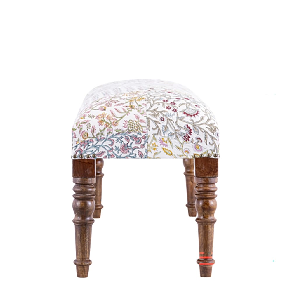 Albany Living Patchwork Print Bench, Blue/Green/Pink