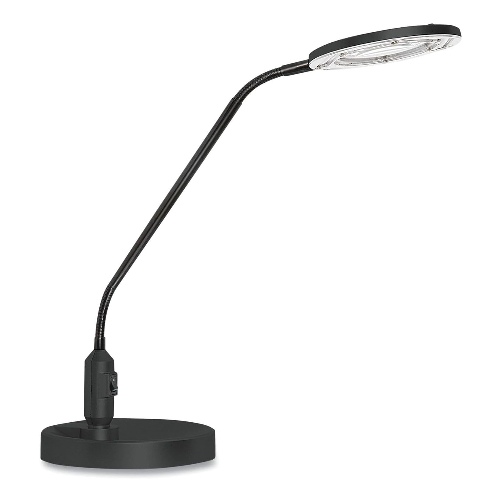 Alera Clamp-On LED Desk Magnifier, Black