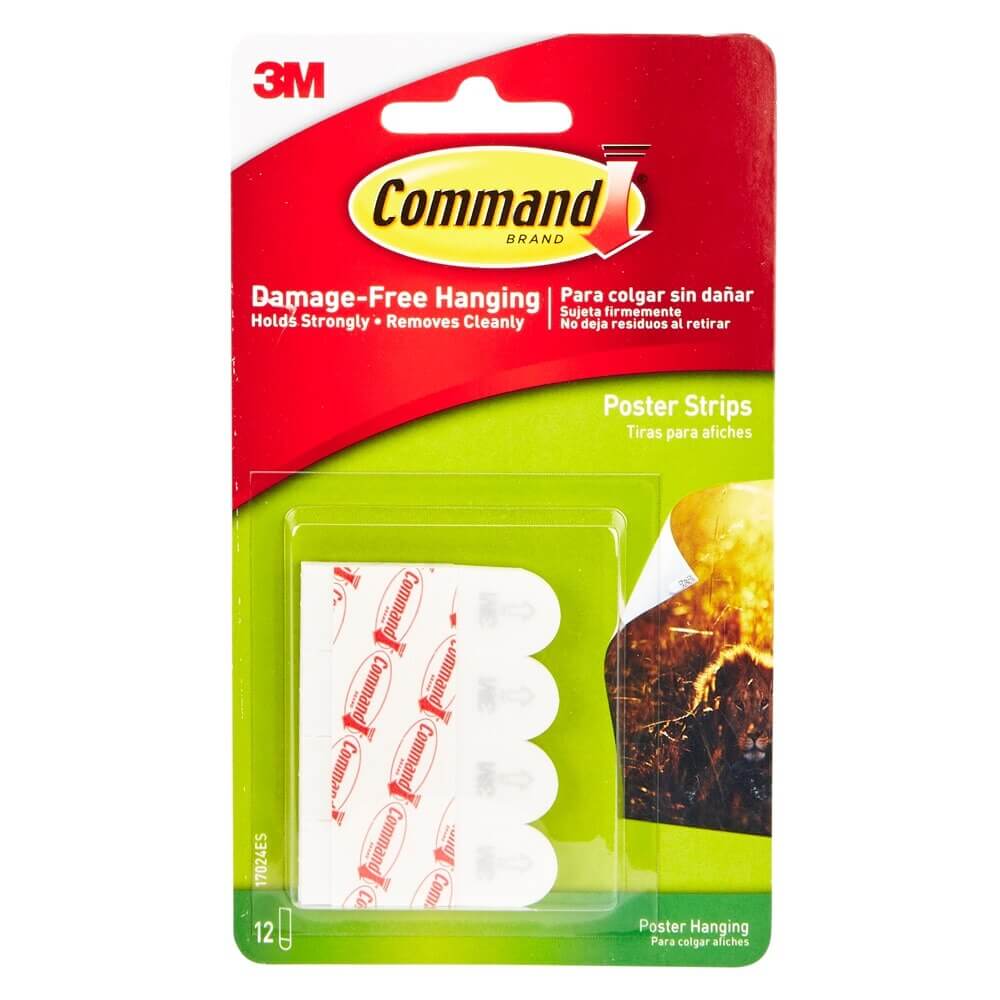 3M Command Poster Hanging Strips, 12-Count