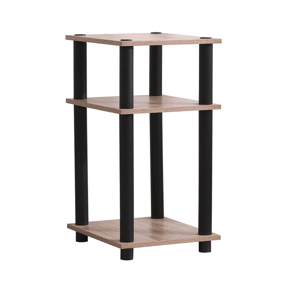Turn-N-Tube End Table, Set of 2, Oak/Black