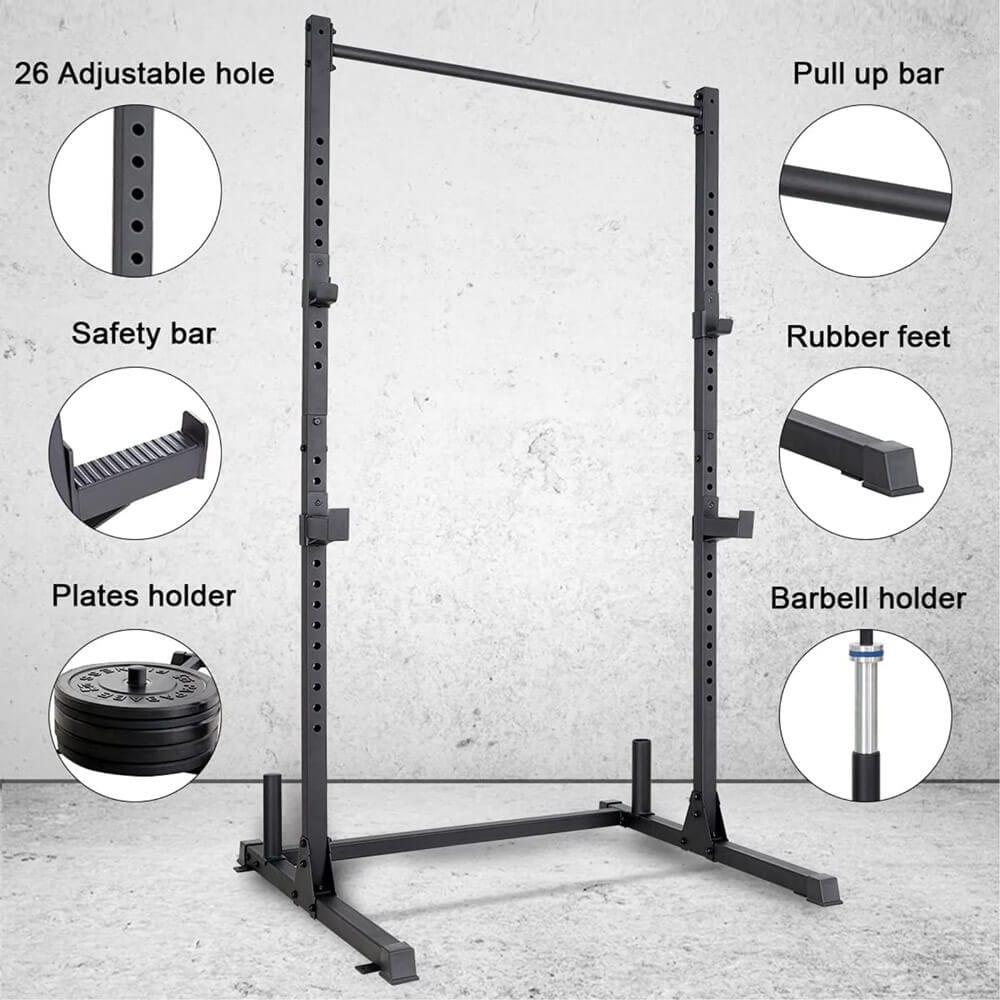 papababe Barbell Power Rack with 800 lb Weight Capacity