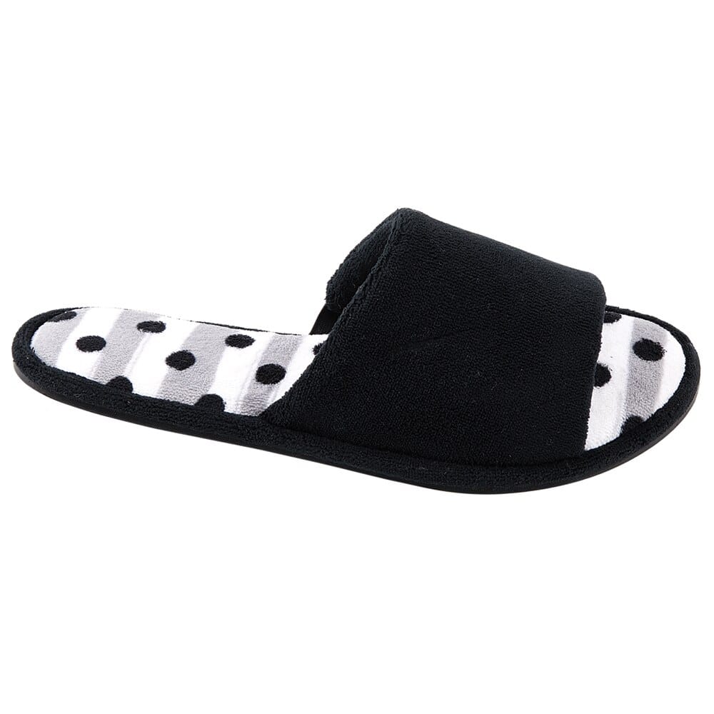 Dearfoams Women's Memory Foam Slide Slippers, Black