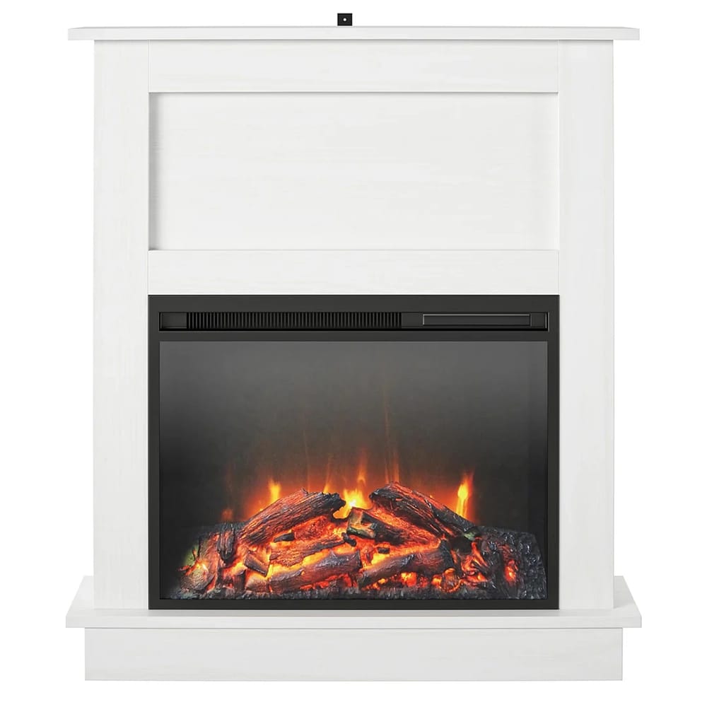 Ameriwood Home Ellsworth Electric Fireplace with Mantel, White
