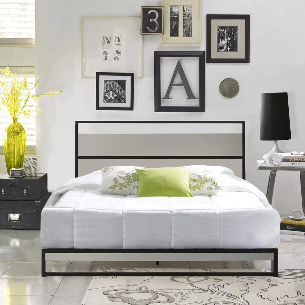 Belle Isle Furniture Eagle Harbor Platform Bed, Queen, Gray/Black