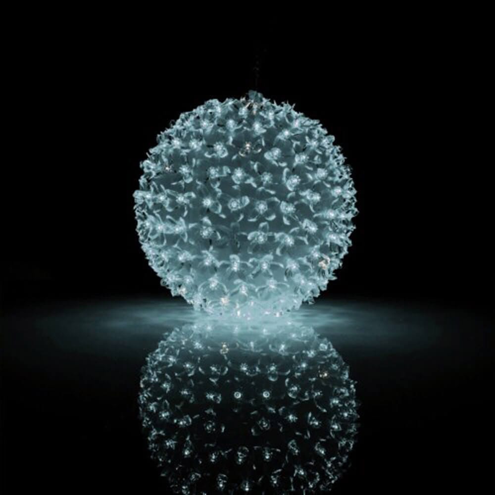 Alpine 8" Twinkling Sphere Christmas Ornament with Cool White LED Lights