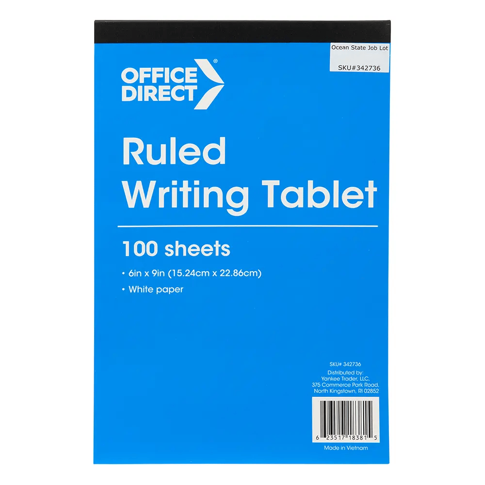 Office Direct Ruled Writing Tablet, 100 Sheets, 6" x 9"