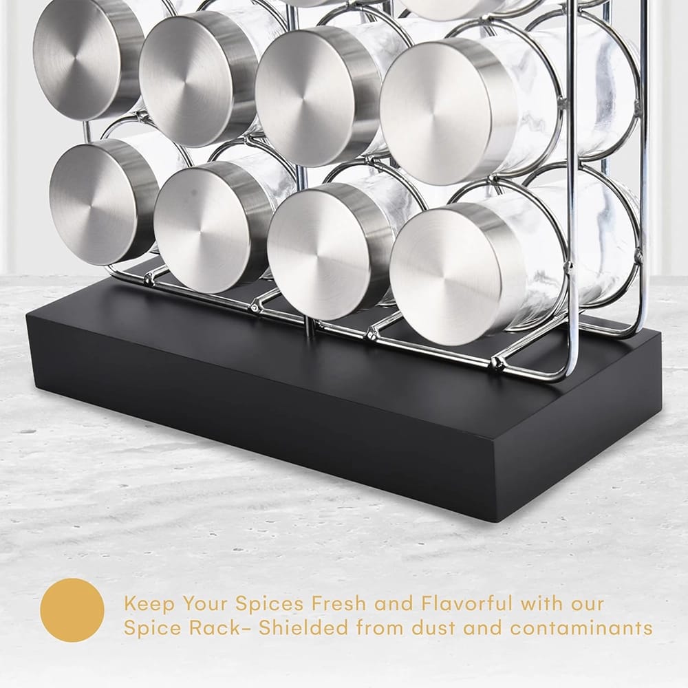 2LB Depot 5-Tier Spice Rack Organizer, Silver/Black