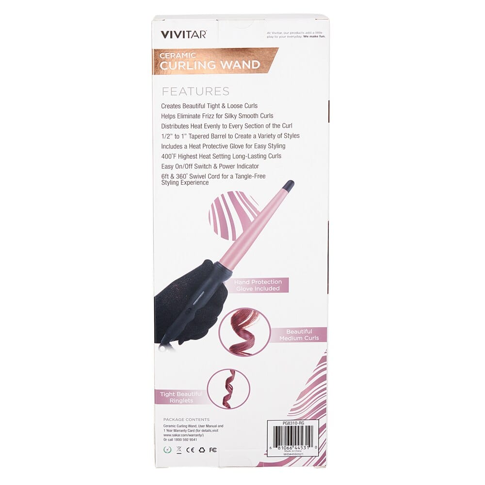 Vivitar Simply Beautiful Ceramic Curling Wand