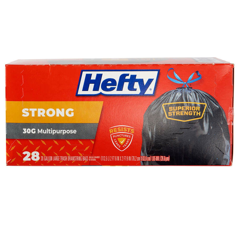 Hefty Strong 30 Gallon Multipurpose Trash Bags, 28 Count