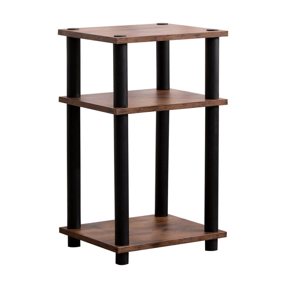 Turn-N-Tube End Table, Set of 2, Rustic Brown/Black