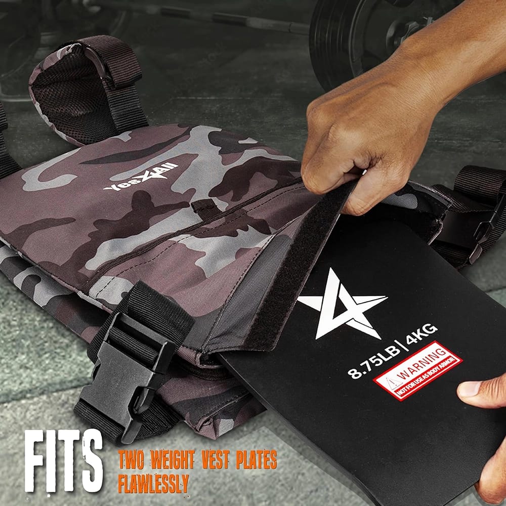 Yes4All Adjustable Weighted Vest With 2-8.75 lb Plates
