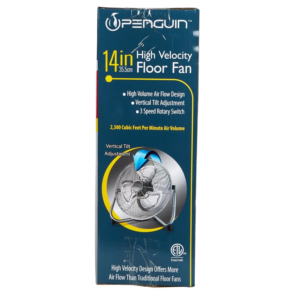 Penguin High Velocity Floor Fan, 14"