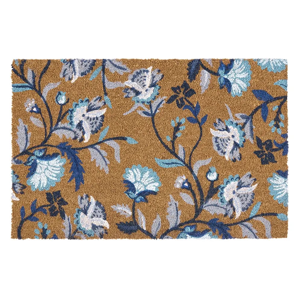 Floral Coir Doormat, 23" x 35"