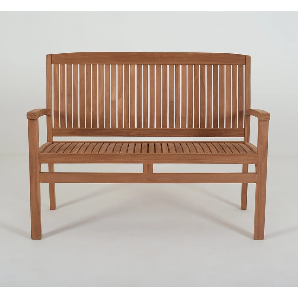 Teak Slat Back Bench