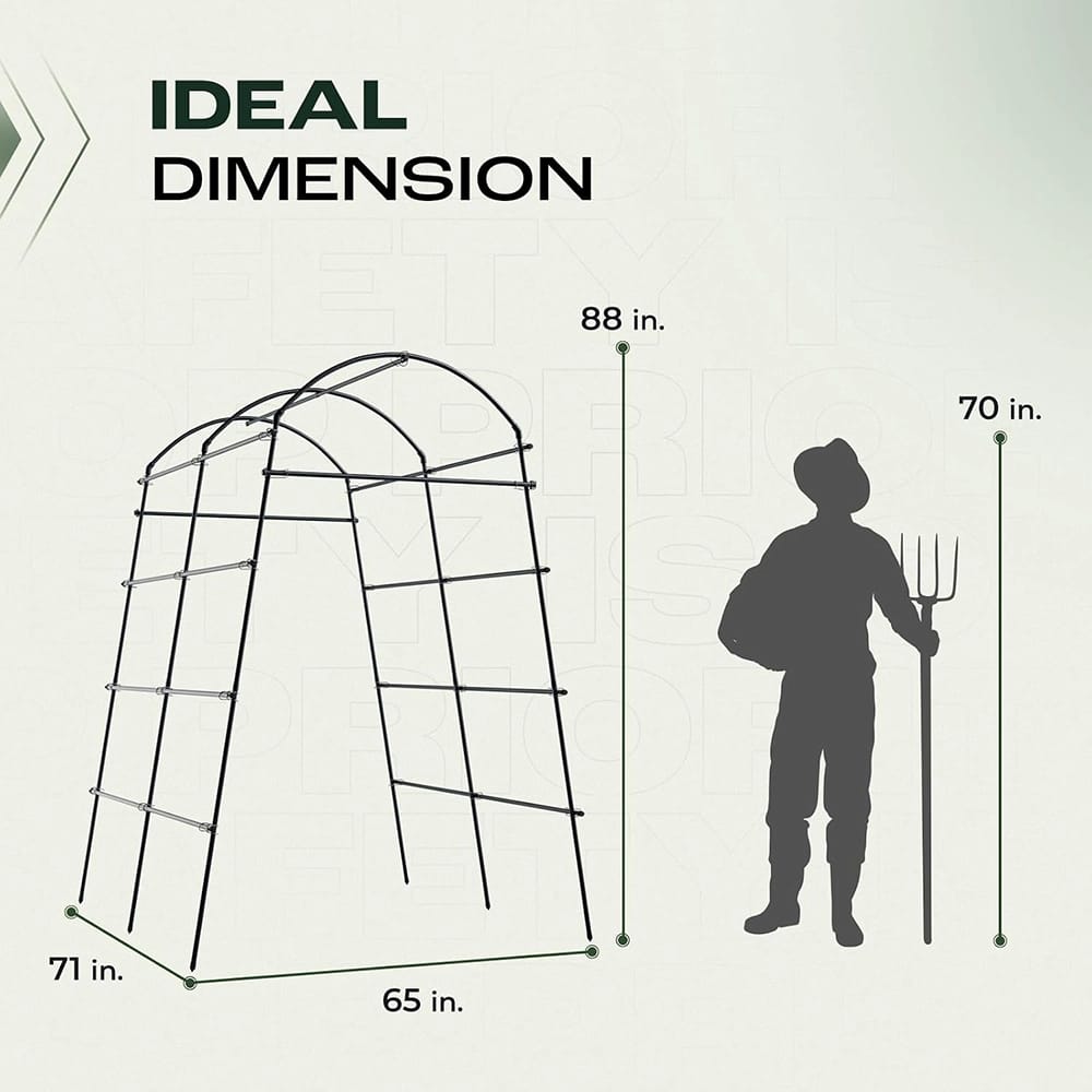 Idzo Plastic Arch Trellis Tunnel, 71" x 65" x 88"