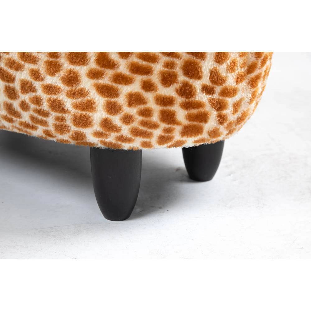 Home 2 Office Faux Fur Kids Giraffe Storage Ottoman, Brown