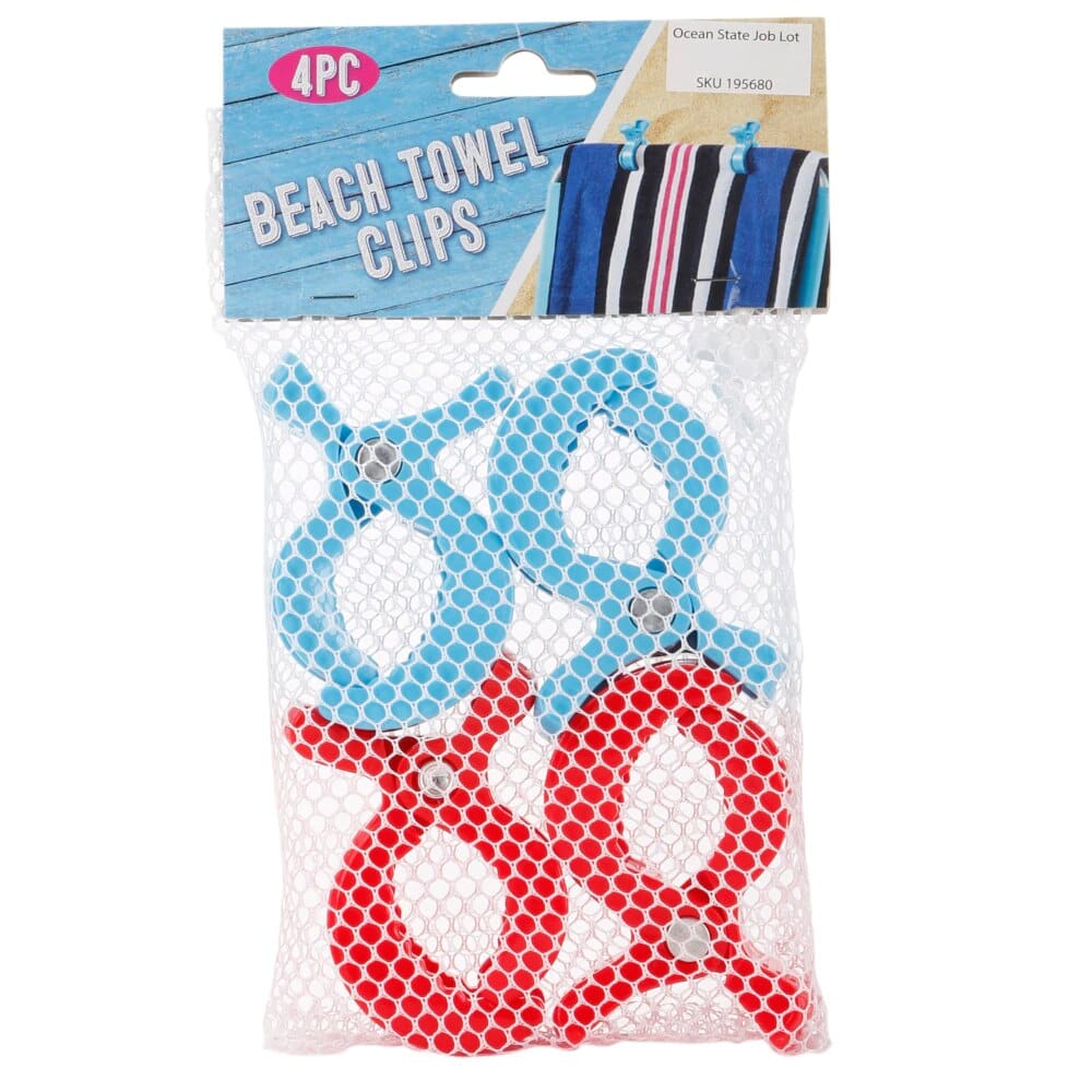 Beach Towel Clips, 4 Pack