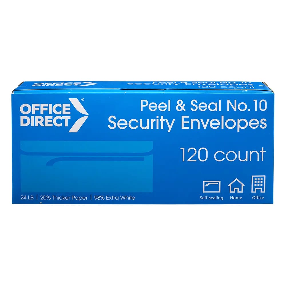Office Direct Peel & Seal Security Envelopes, No. 10, 120 ct