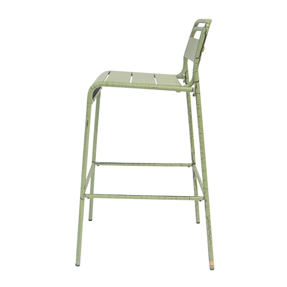 Carmella Stackable Metal Outdoor Bar Stool, Green, 2 Count