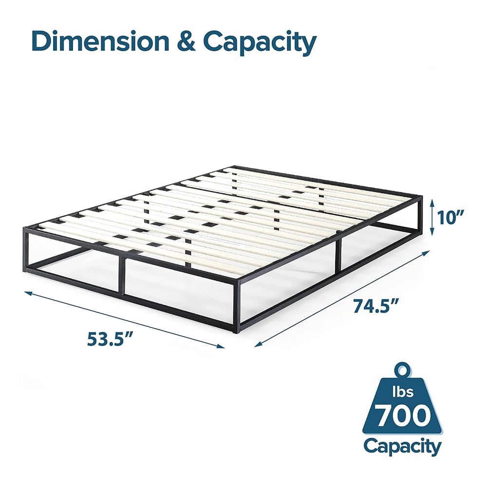 Zinus 10" Platform Low Profile Bed Frame, Black