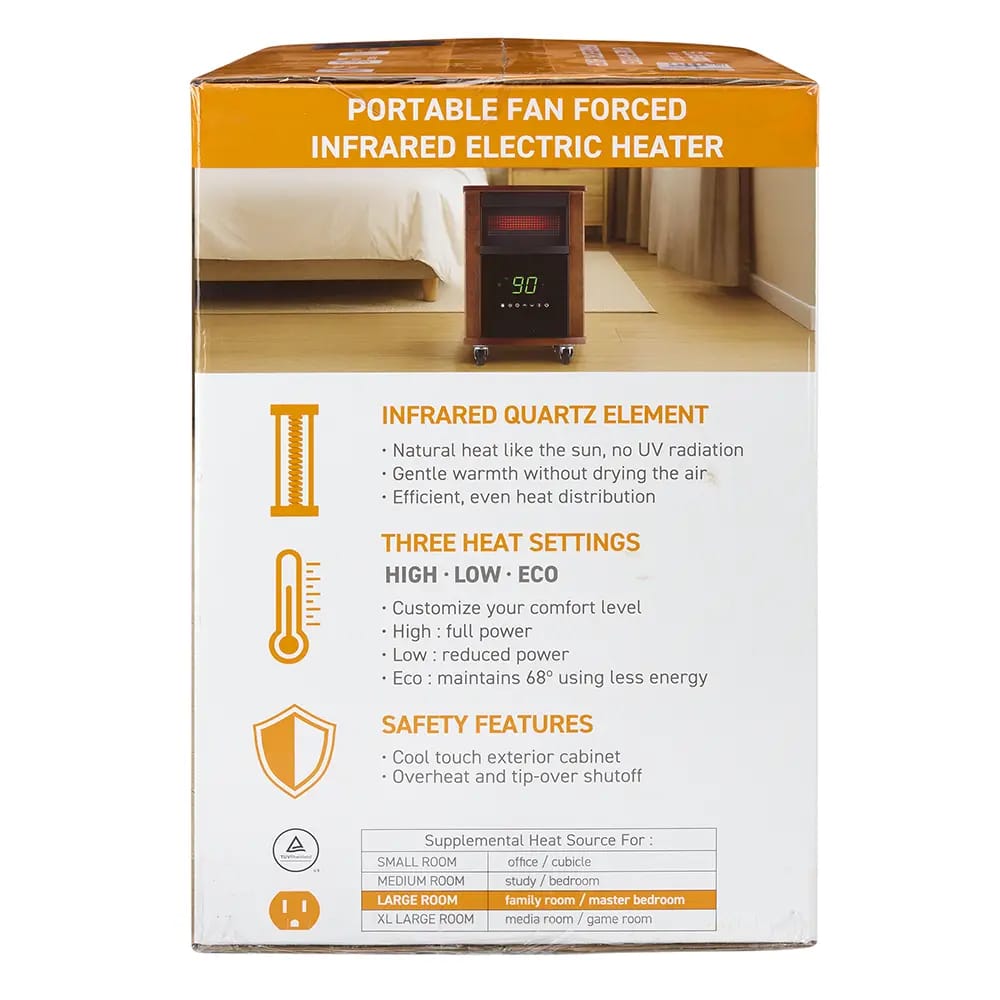 Lifesmart 6 Element Wood Cabinet Infrared Heater
