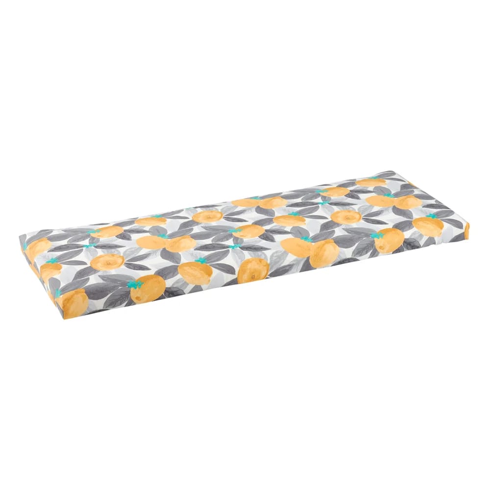 Outdoor Bench Cushion, Gray Lemons