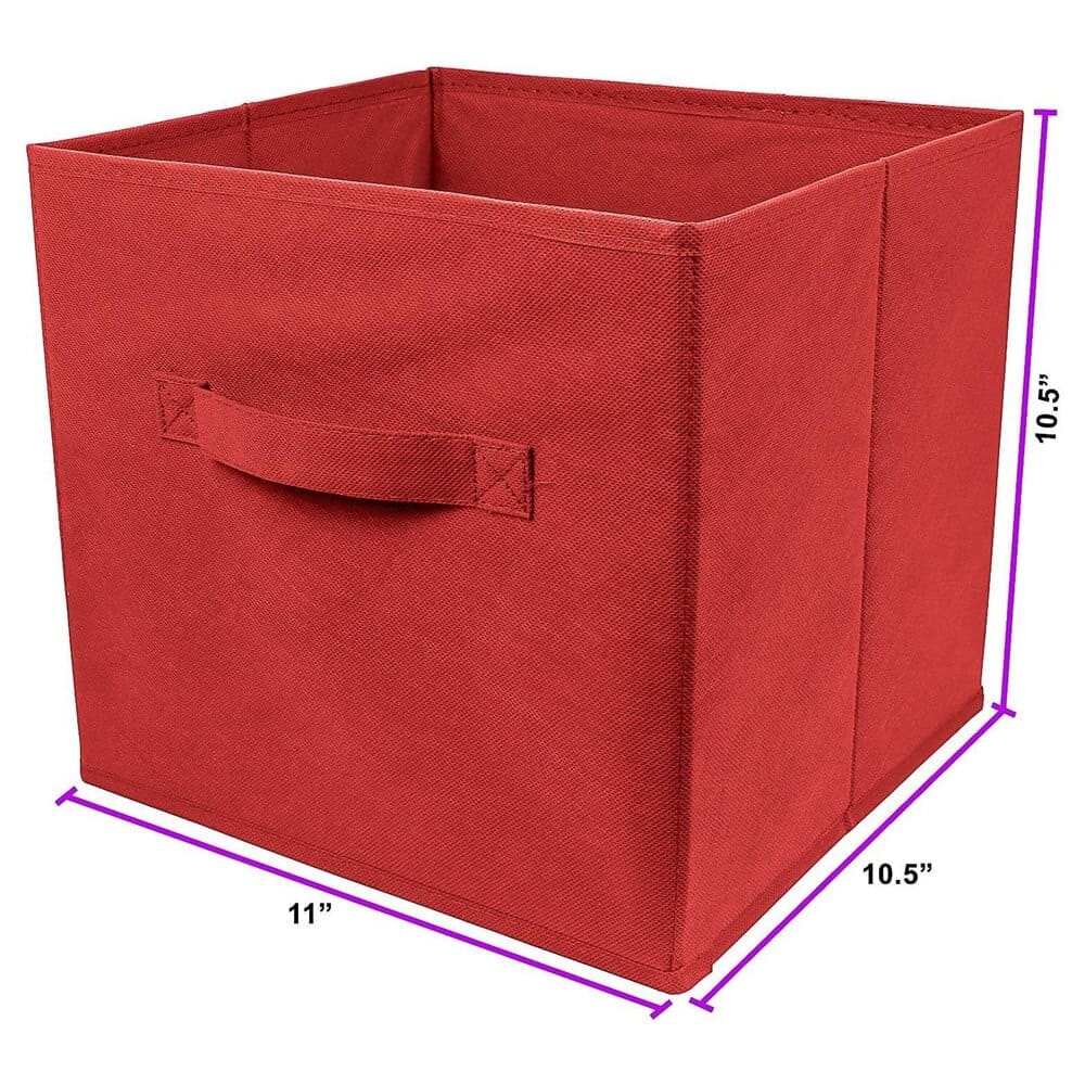 Greenco Foldable Storage Cubes, Set of 6, Red