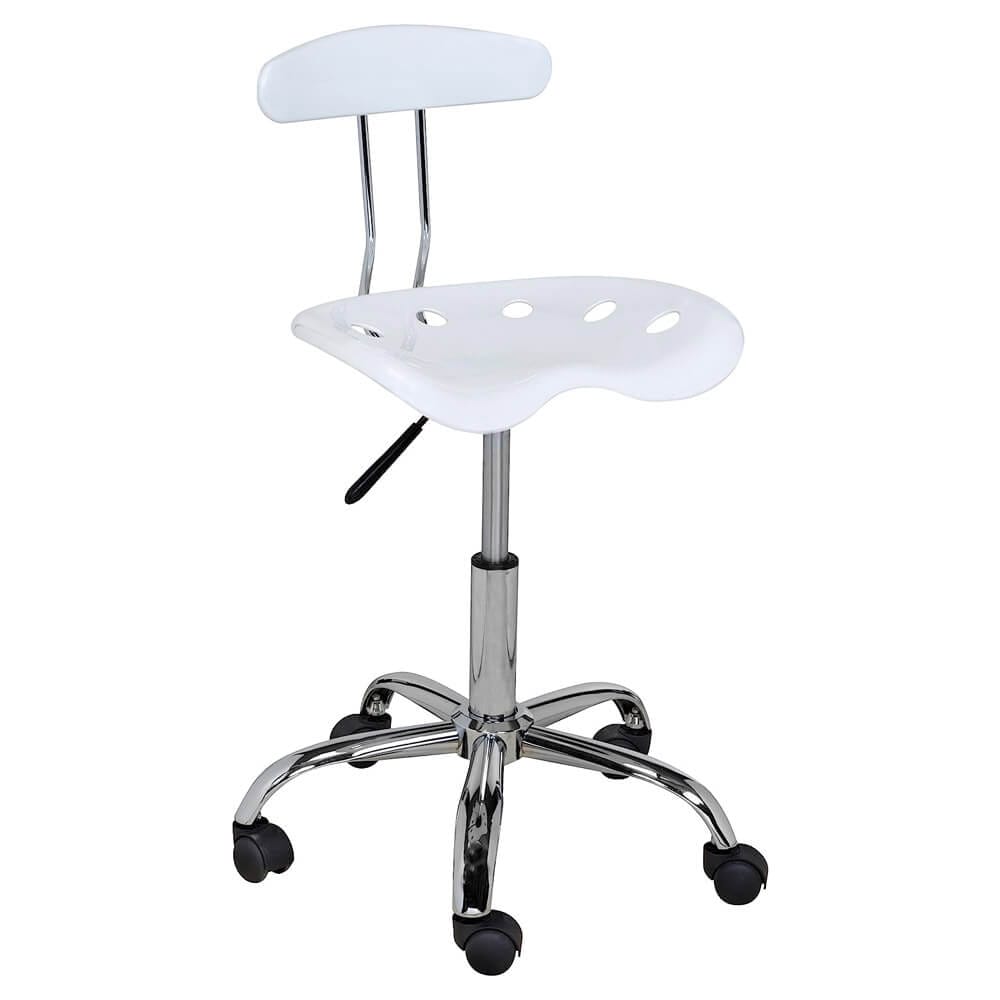 OneSpace Task Chair with Tractor Seat & Back, White