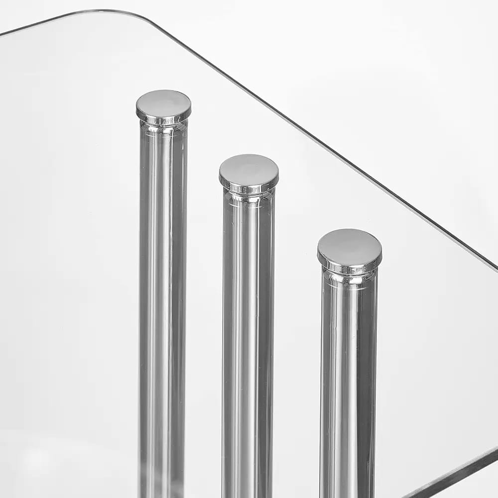 mDesign Glass Top Side Table