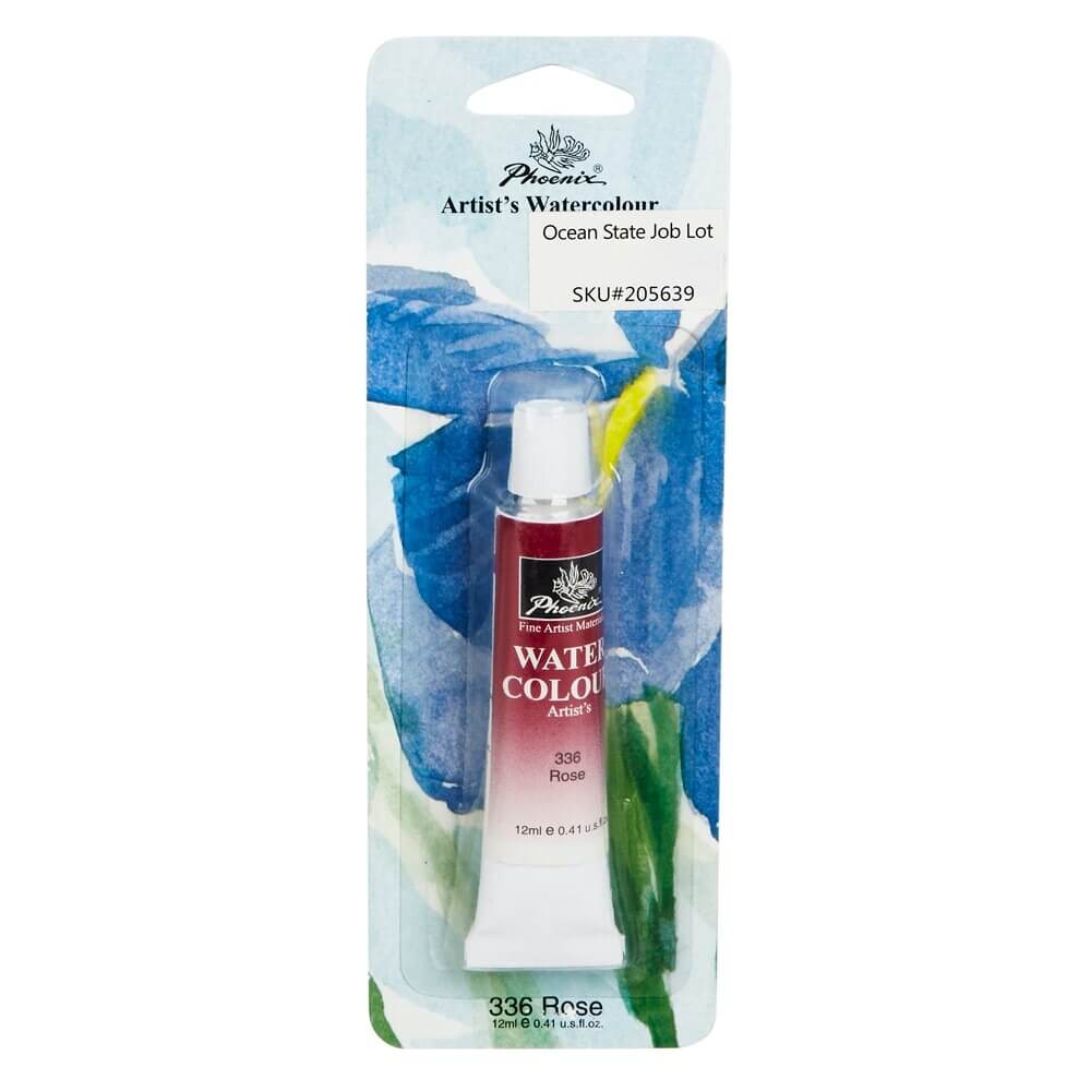 Phoenix Artist's Watercolour Paint, Rose, 12 ml