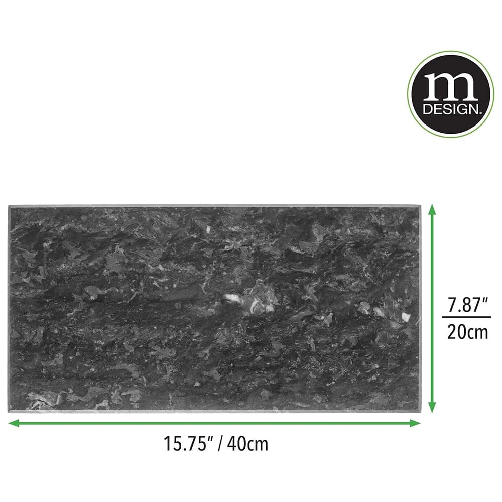 mDesign Pastry Cutting Board, Black/Marble