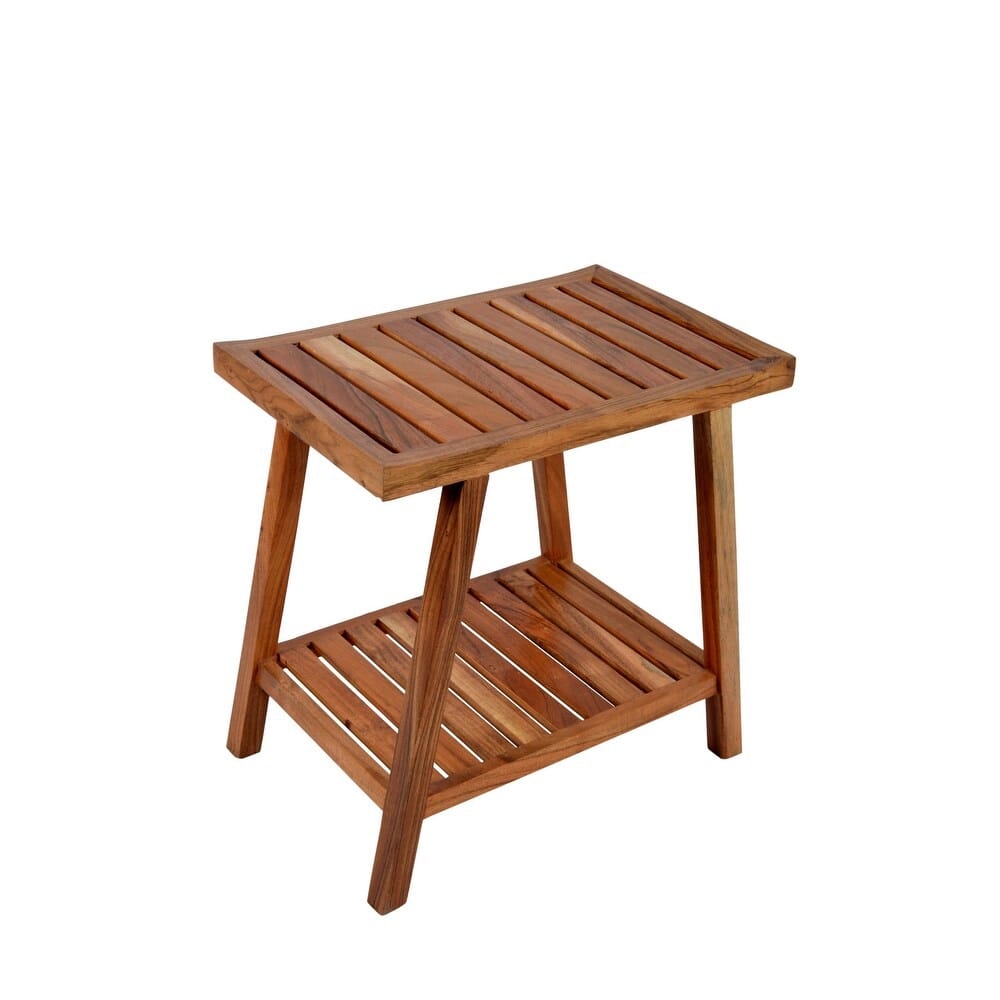 Acacia Wood Bath Bench, Natural