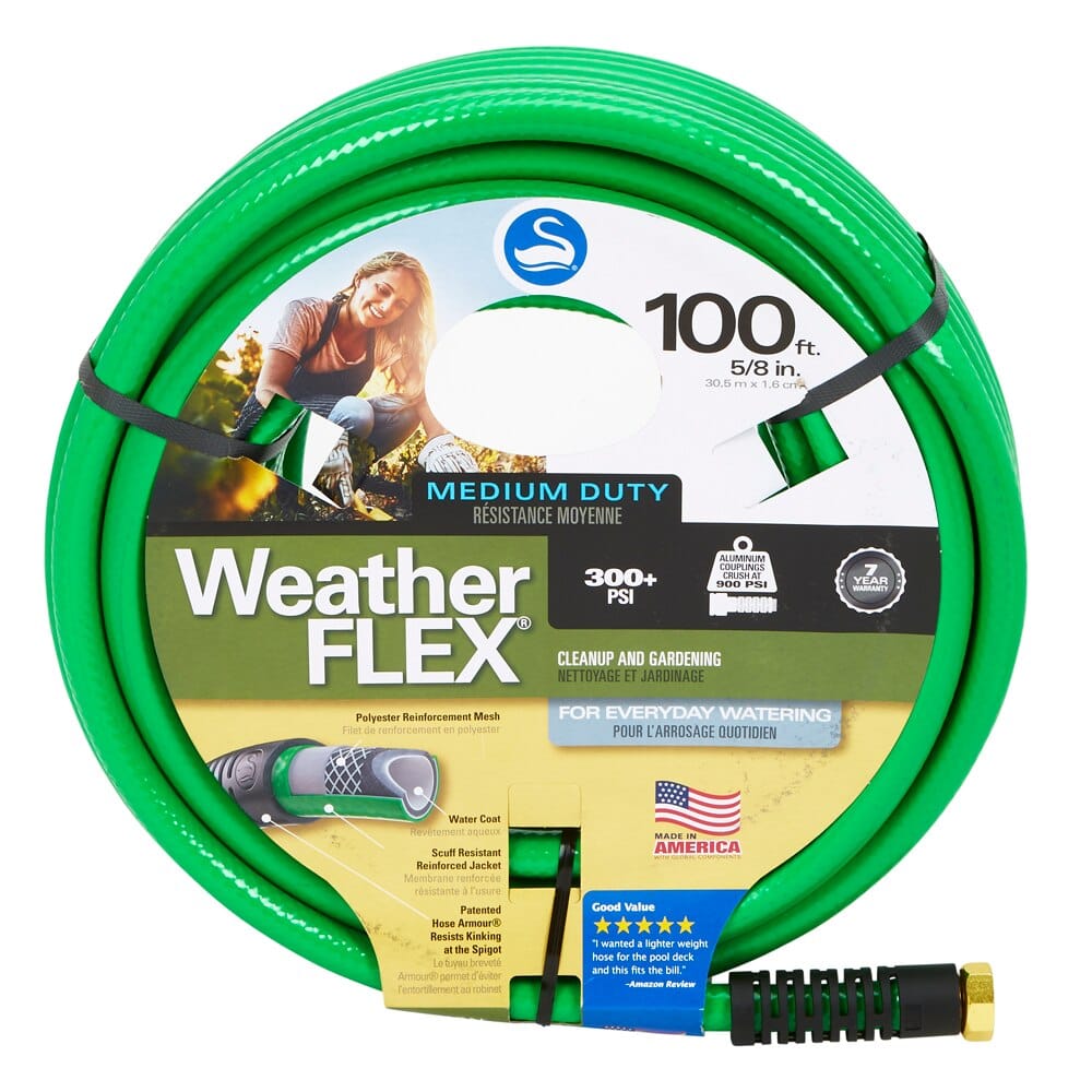 Swan 5/8" Medium-Duty Weather Flex Garden Hose, 100'