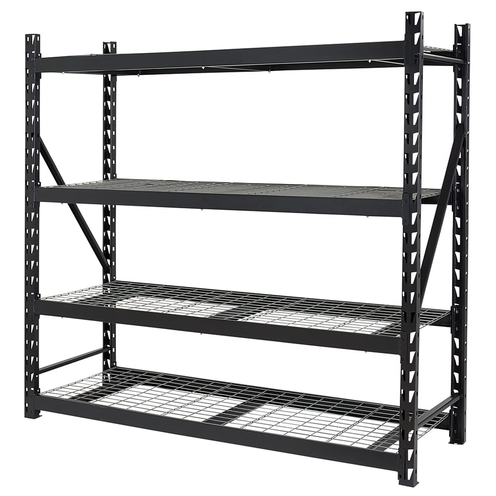 Method Storage Systems 4-Tier Heavy-Duty Adjustable Shelving Unit, Black