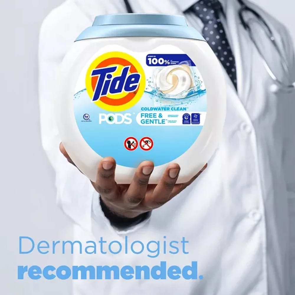 Tide Pods Free & Gentle Laundry Detergent Pacs, 76 Count