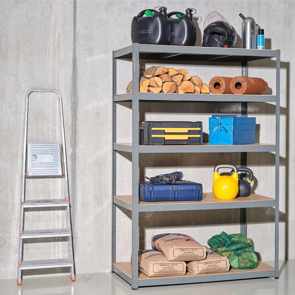 G-Rack 5-Tier Garage Shelving Unit, 47" x 16" x 71", Gray