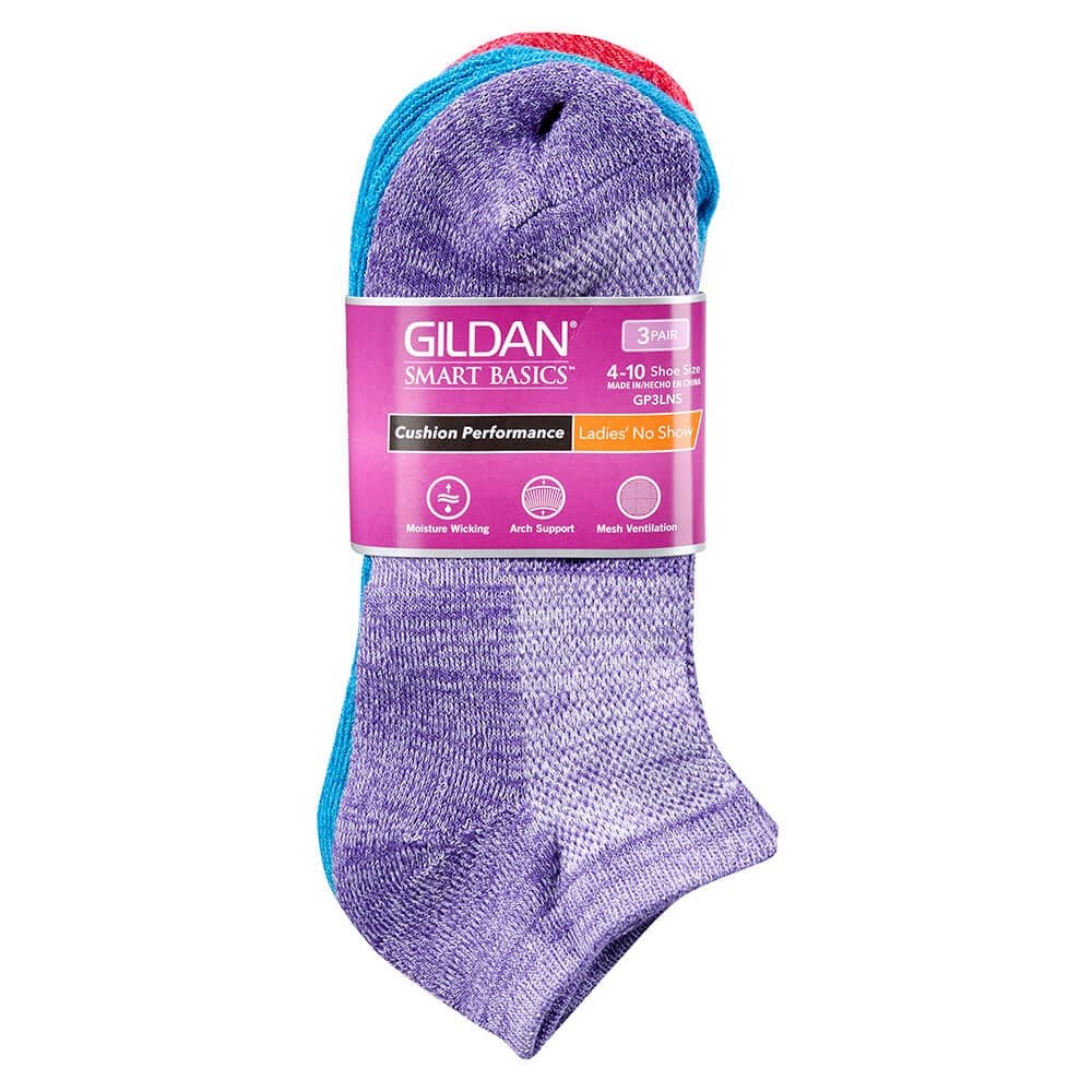 Women's No Show Socks, 3 Pack