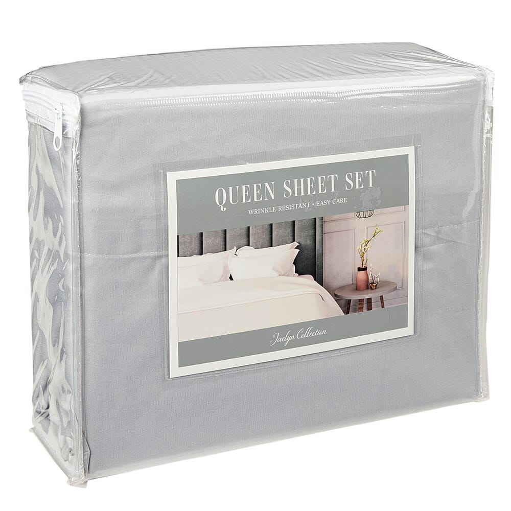 Jaclyn Collection Microfiber Queen Sheet Set, 4 Piece