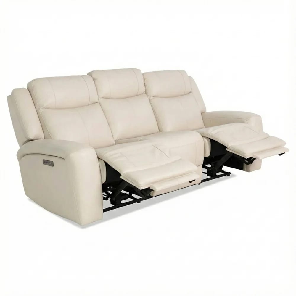 Verona Leather Power Reclining Sofa, Taupe