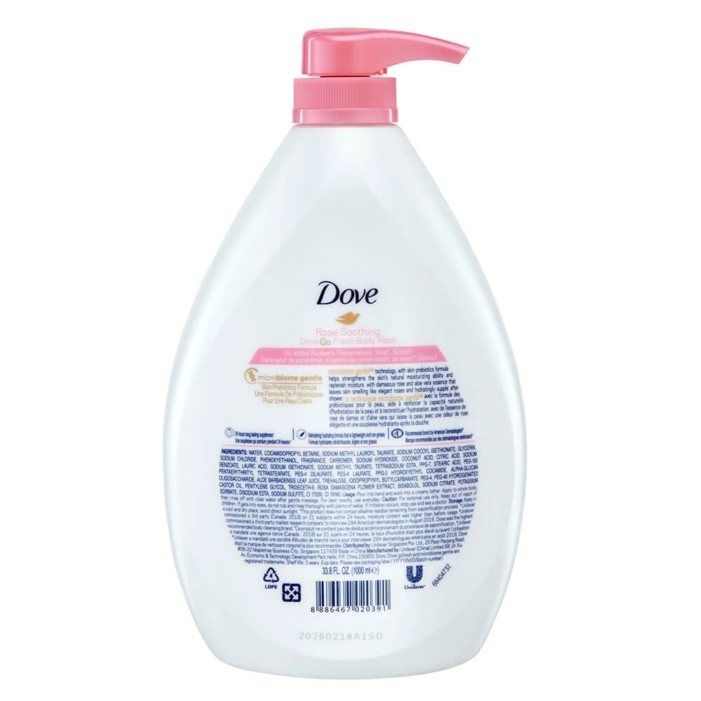 Dove Go Fresh Rose Soothing Body Wash, 33.8 oz