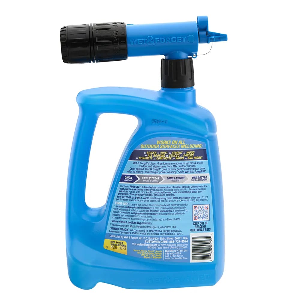 Wet & Forget Outdoor Max Moss, Mold, & Mildew Stain Remover, 48 oz