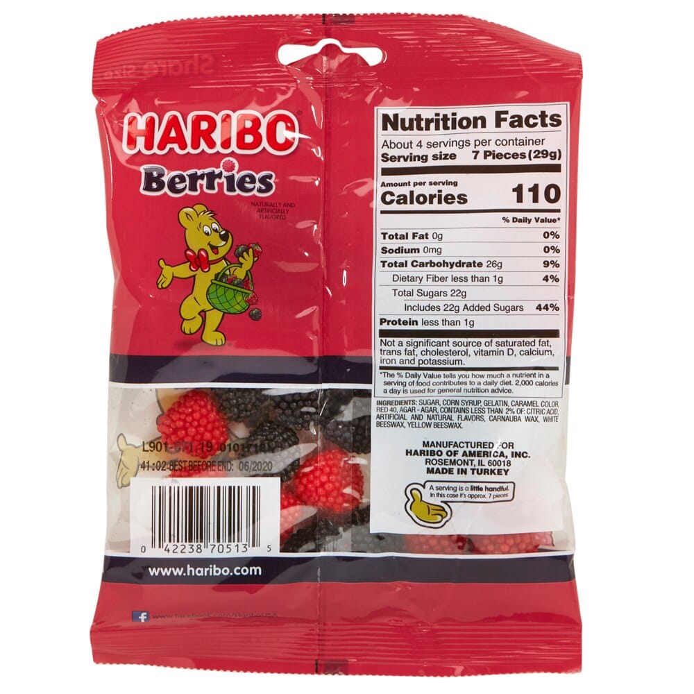 Haribo Berries Gummi Candy, 4 oz