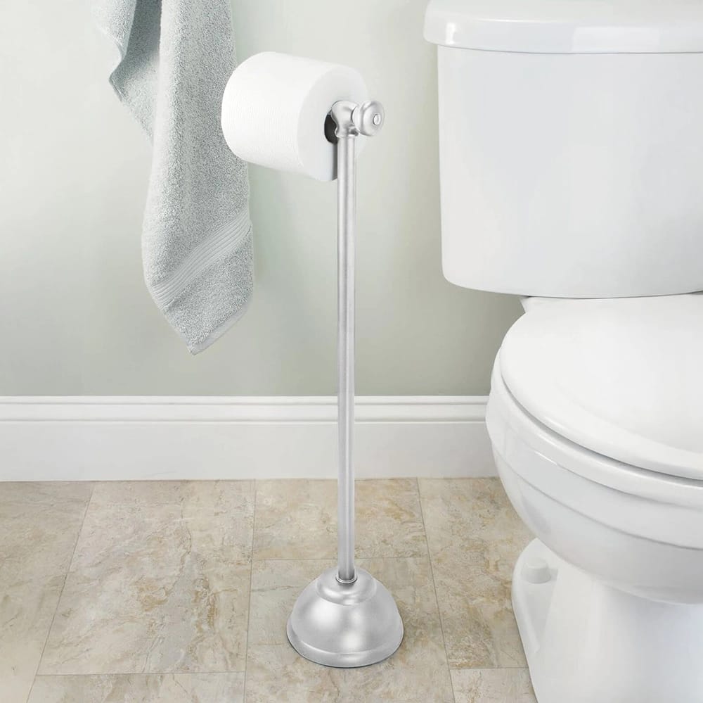 mDesign Toilet Roll Holder, Chrome