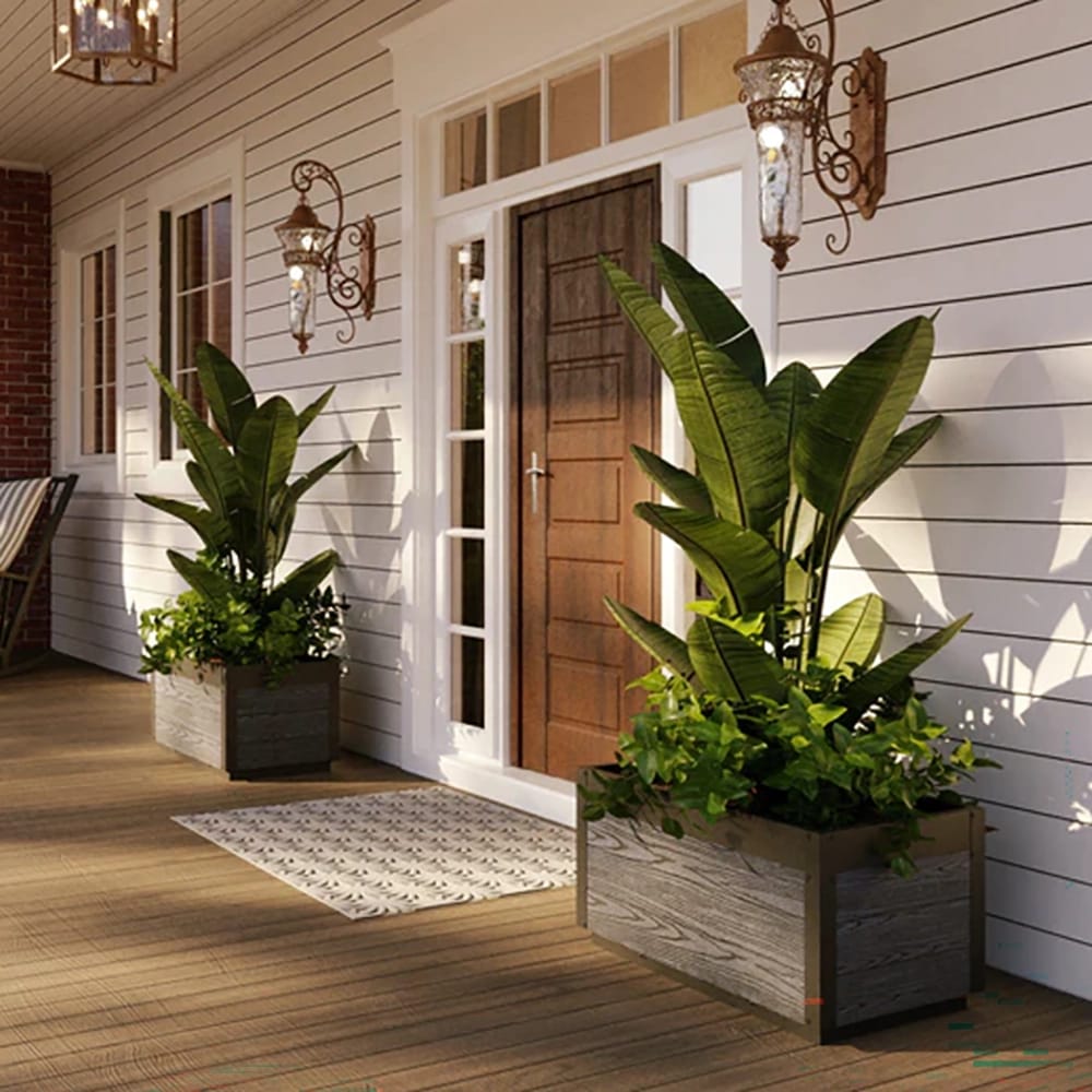 Vita Delta 30" Planter, Gray, Set of 2