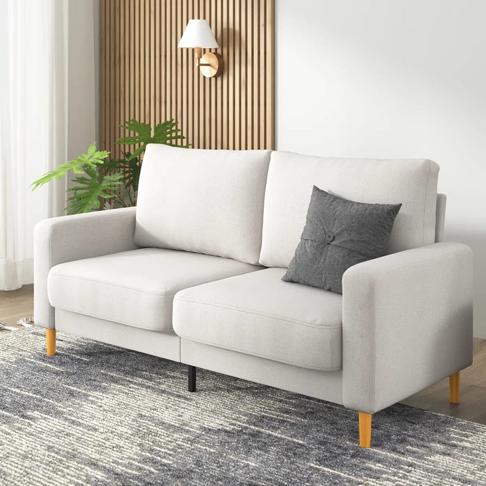 Zinus Colton Upholstered Sofa, Off White